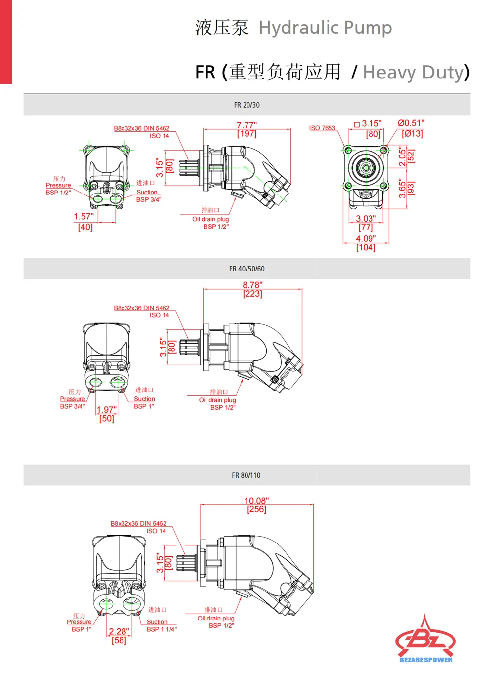 FR 系列重型斜轴柱塞泵 — 技术资料 2