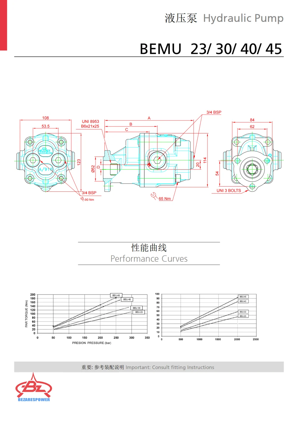 液压泵BEMU系列 — 技术资料 2